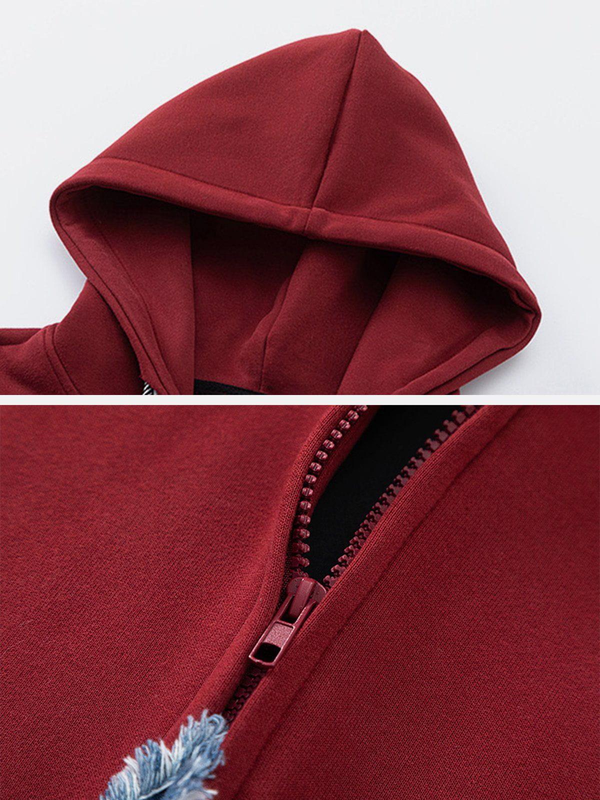 Aelfric Eden Denim Star Graphic Zip Up Hoodie Product Image