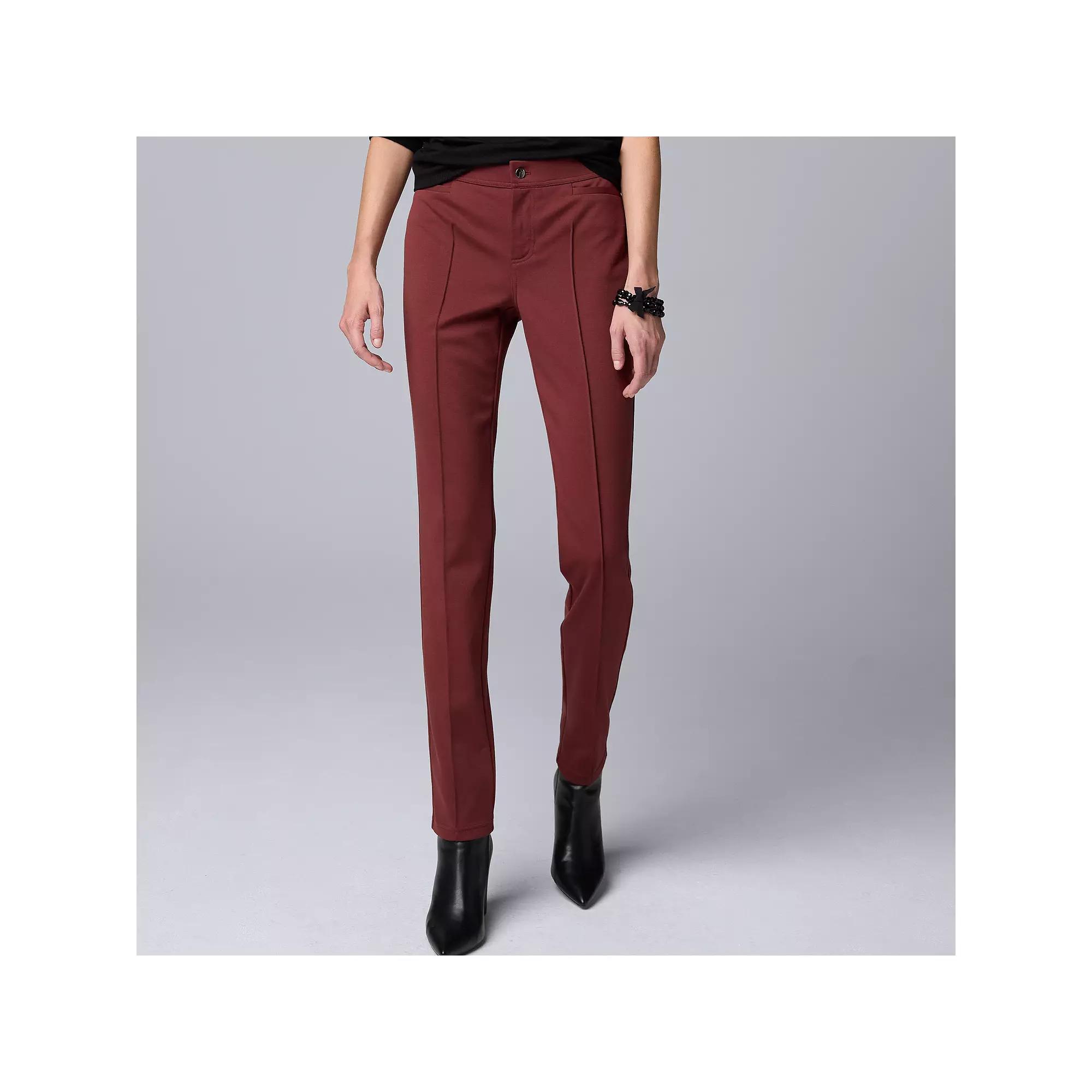 Women's Simply Vera Vera Wang Mid-Rise Pintuck Ponte Skinny Pants,  Product Image