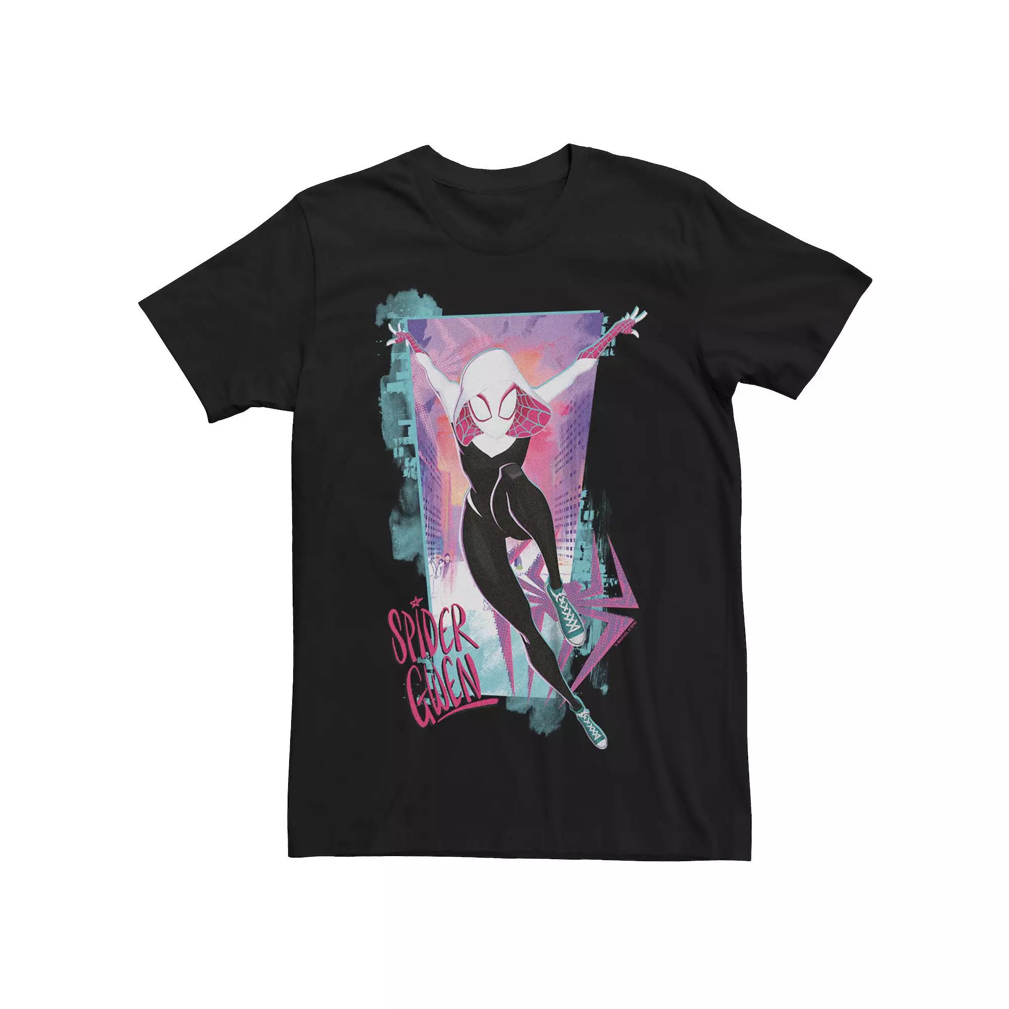 Big & Tall Marvel Spiderman Across The Spider Verse Spider-Gwen Swinging Graphic Tee, Men's,  Product Image