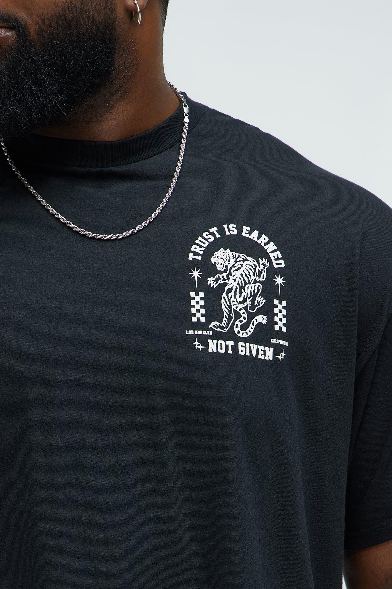 Trust Is Earned Short Sleeve Crew Neck T shirt - Black Product Image