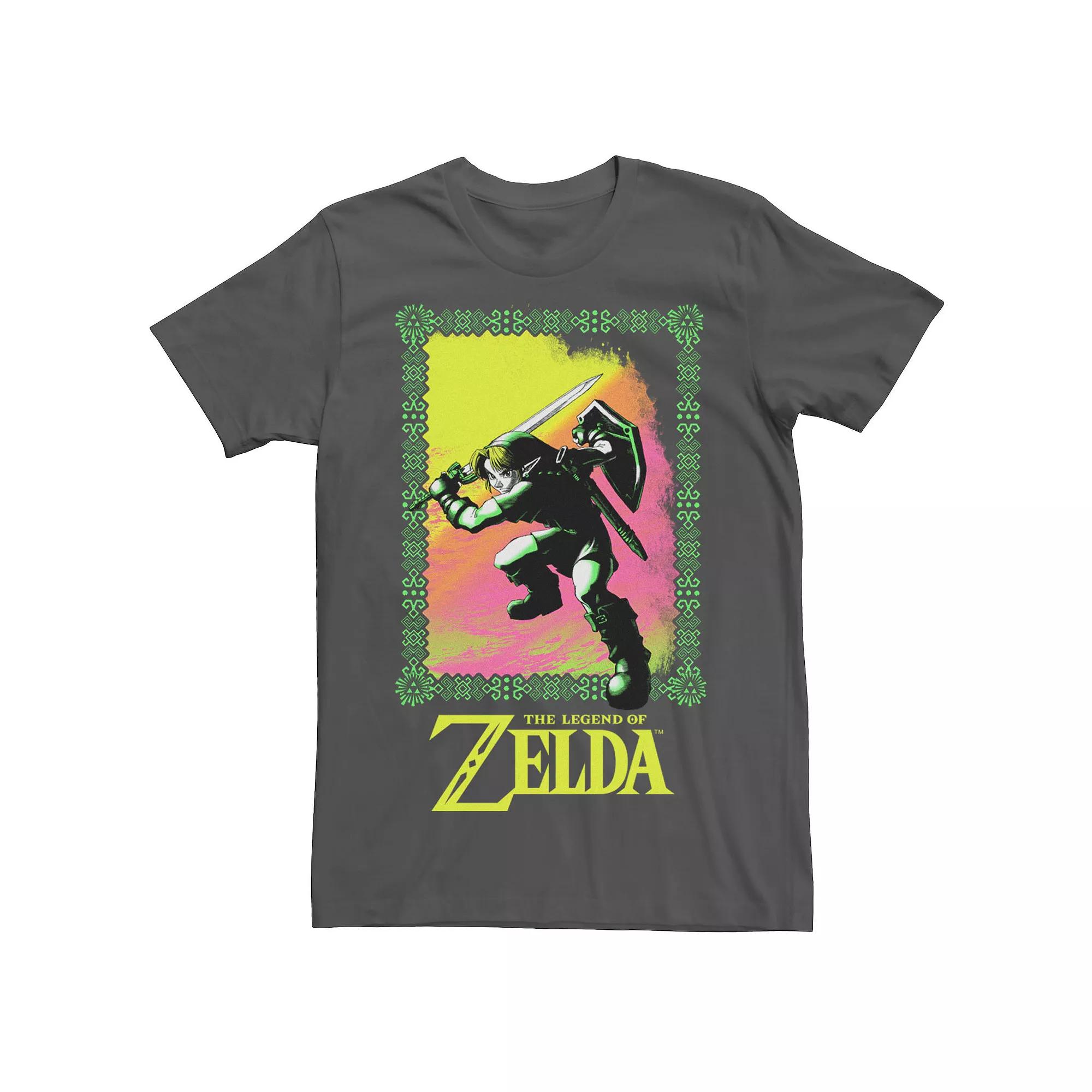 Men's Zelda Surf Retro Poster Tee, Size: Small, Grey Product Image