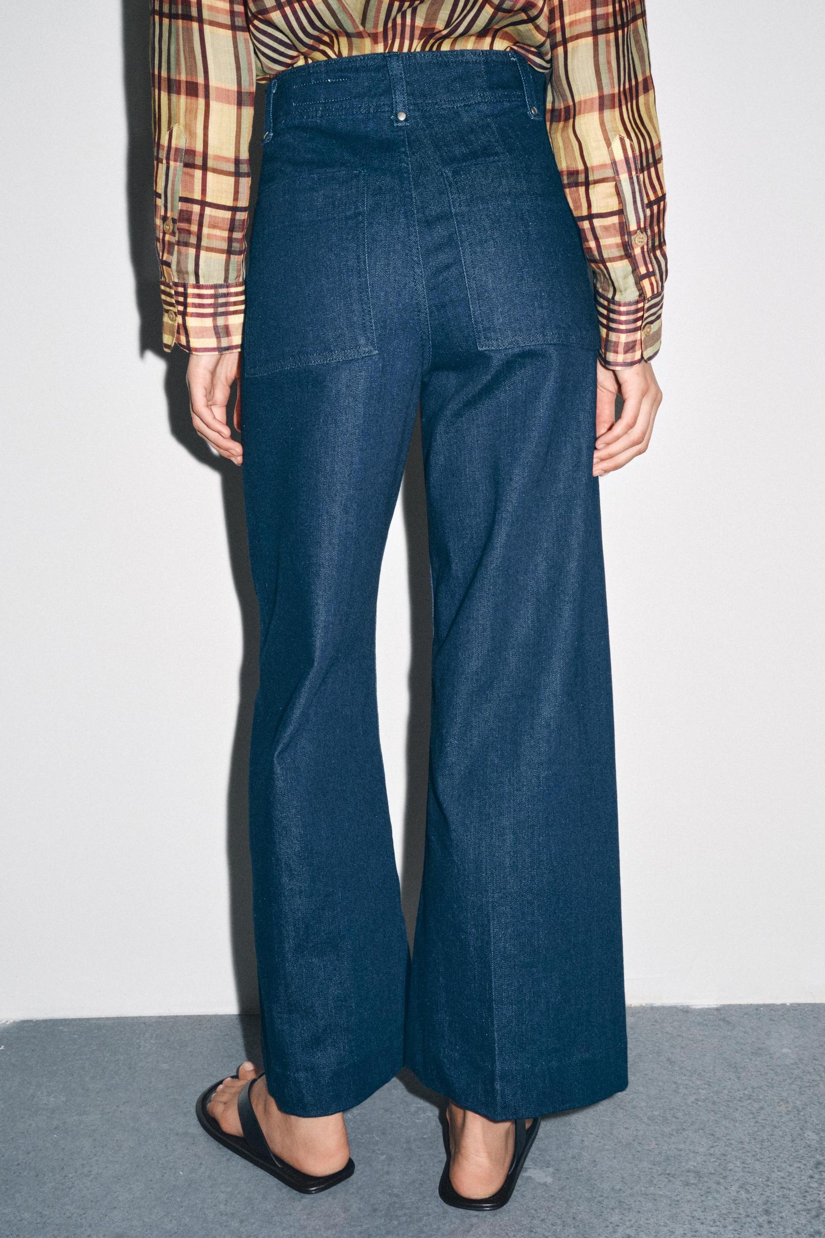 ZW COLLECTION TAILORED WIDE LEG HI-RISE JEANS Product Image