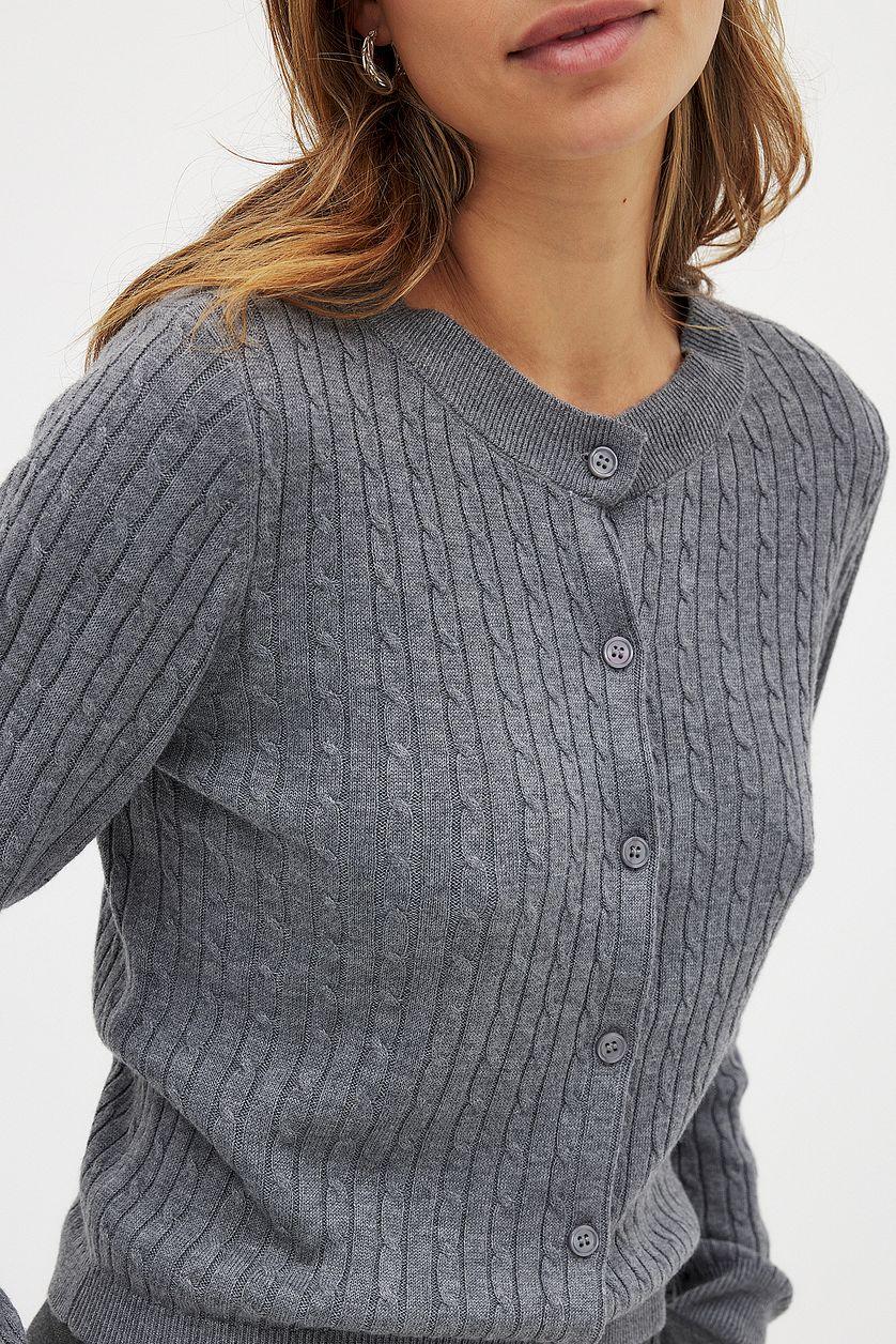 Fine Knitted Cable Cardigan Product Image