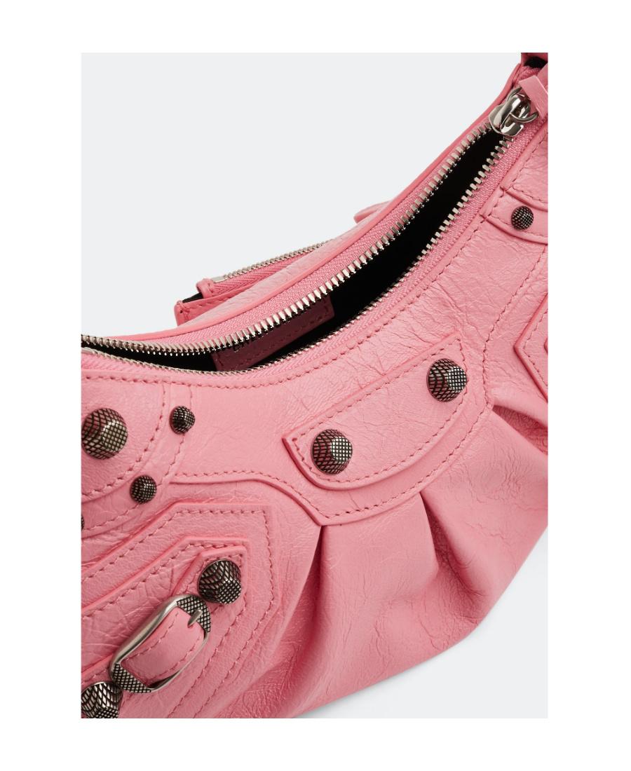 BALENCIAGA Women Pink Nappa Leather Le Cagole Xs Crossbody Bag Product Image