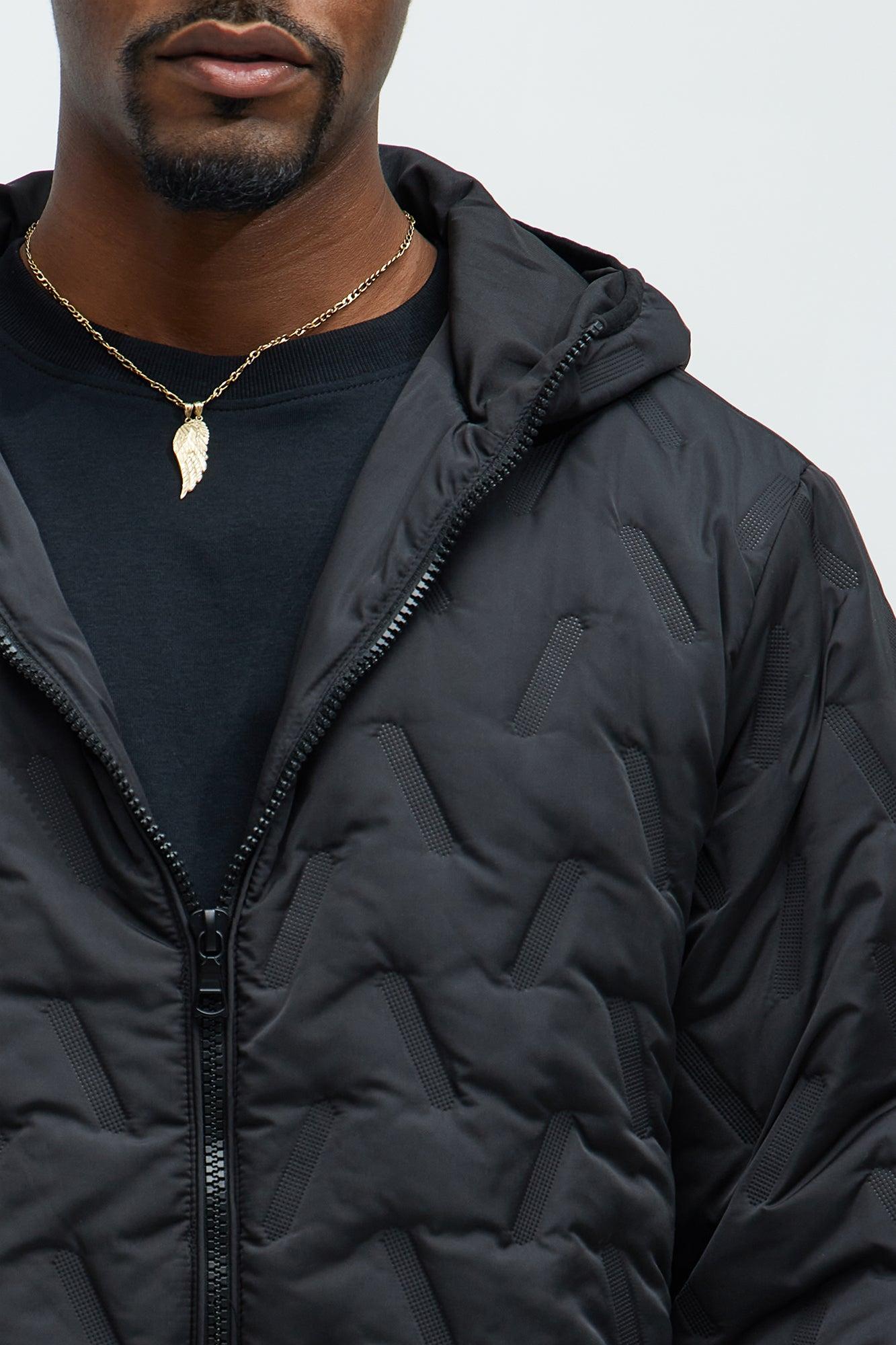 Everett Hooded Lightweight Puffer - Black Product Image