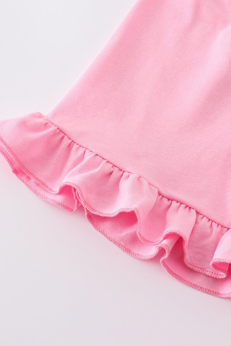 Pink cross embroider smocked set Product Image