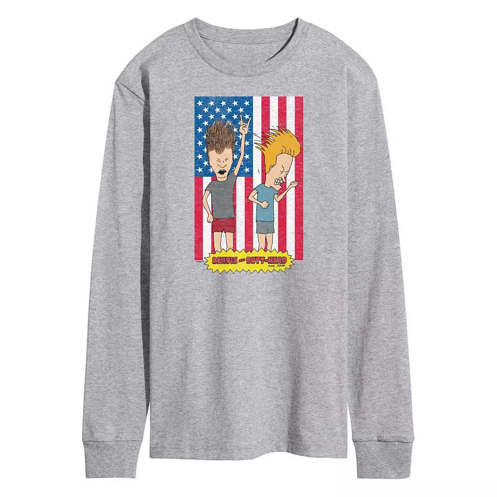 Men's Beavis And Butthead Americana Long Sleeve Tee,  Product Image