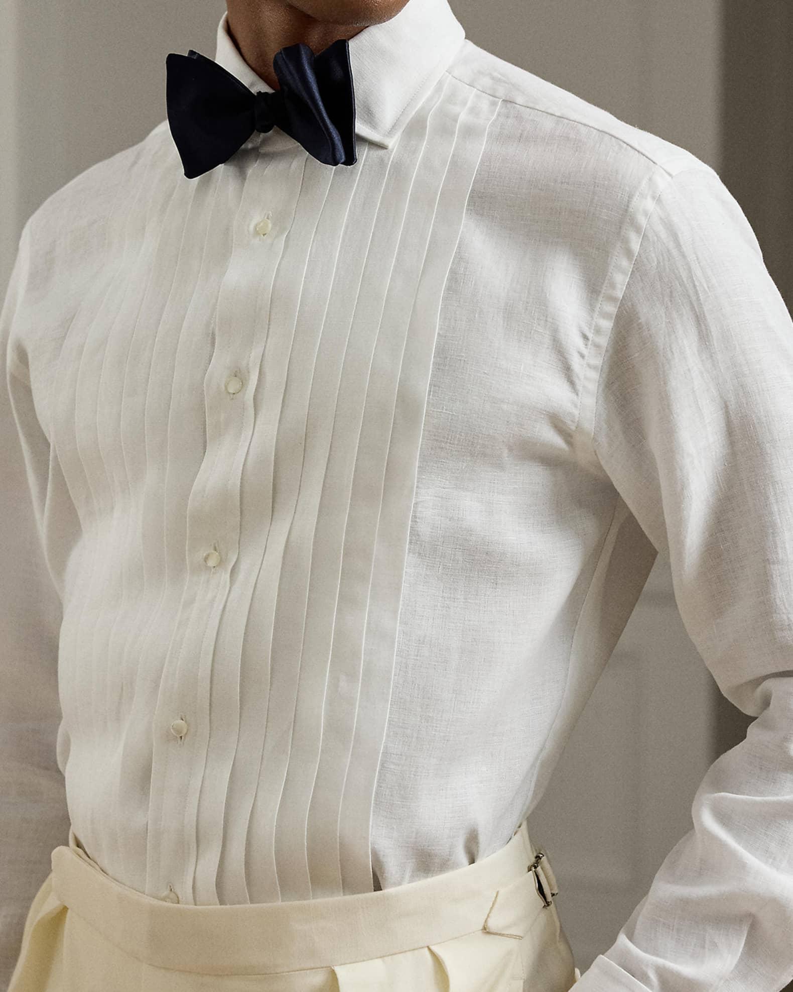 Men's NM X RL French Cuff Linen Tuxedo Shirt Product Image