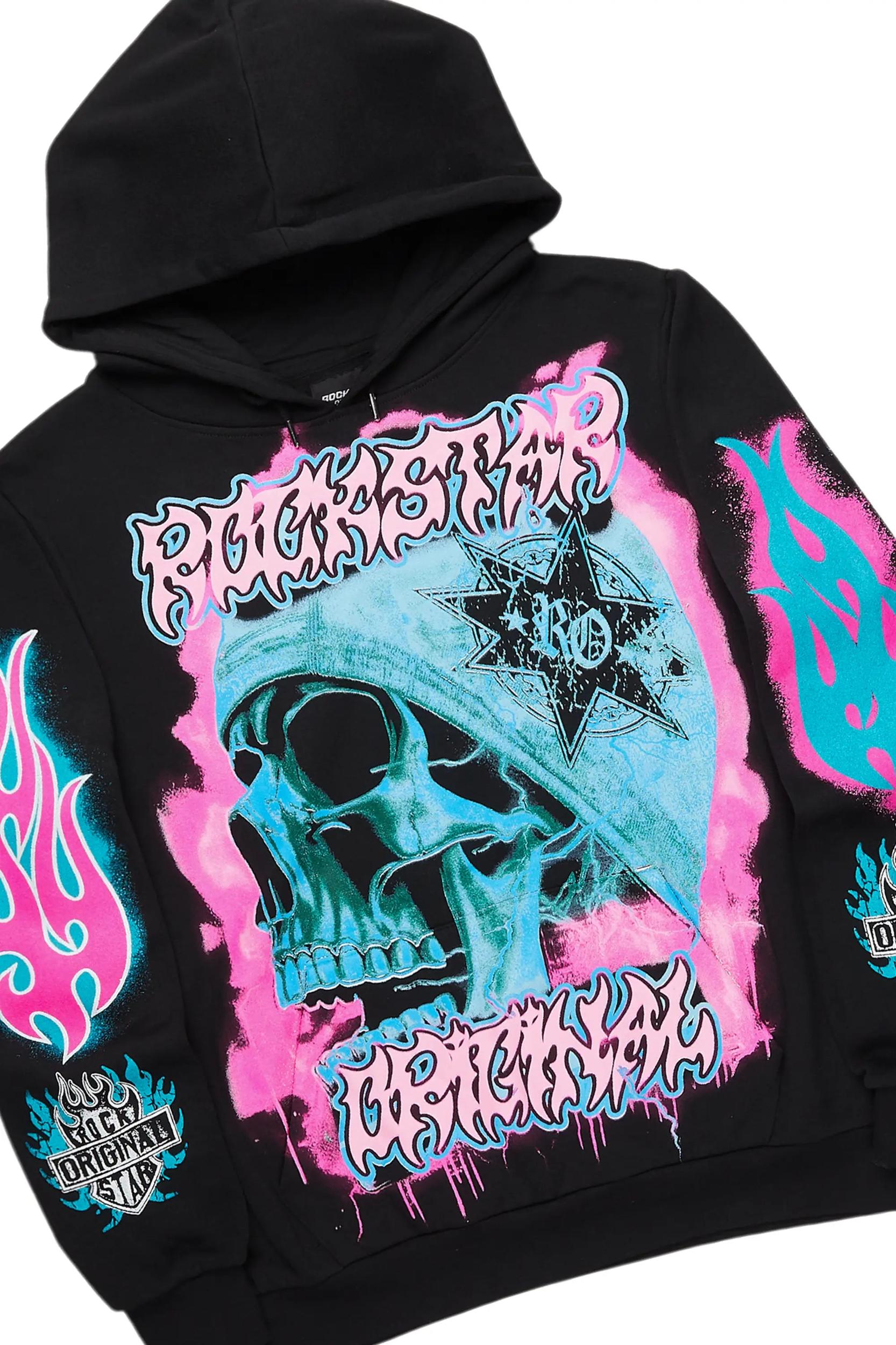 Adkin Black Hoodie/Baggy Track Pant Set Male Product Image