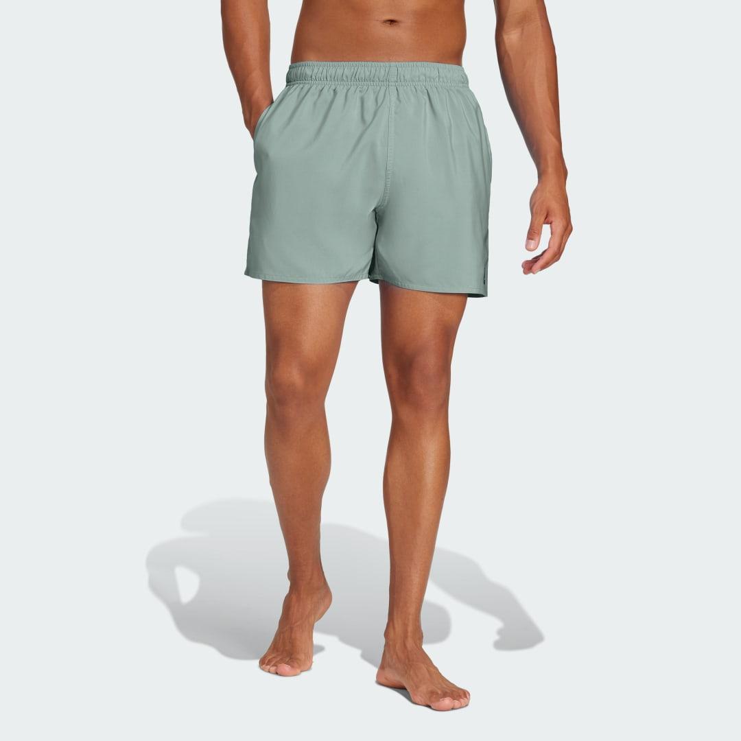 adidas Solid CLX Short-Length Swim Shorts Halo Mint XL Mens Product Image