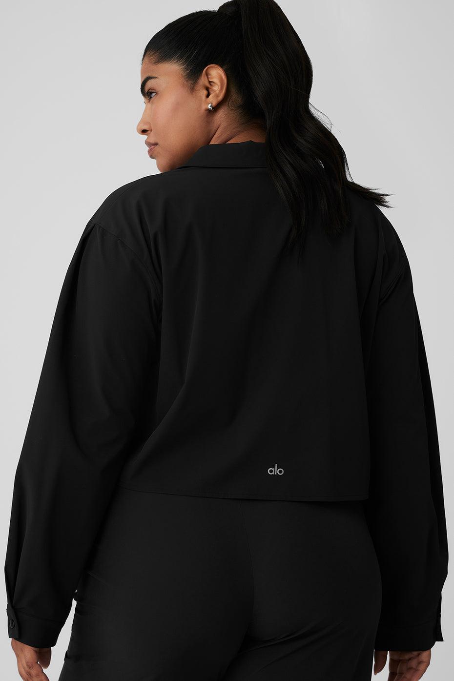 Cropped Take Me Out Button Up - Black Female Product Image