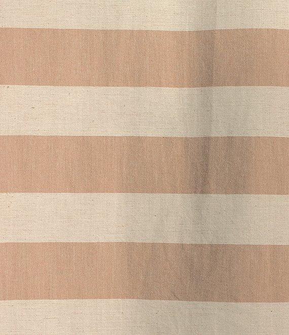 COREY LYNN CALTER Shadi Woven Stripe Print Split Collar V-Neck Long Sleeve Shirt Product Image