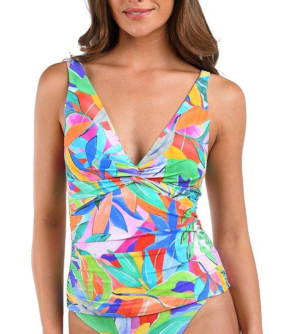 La Blanca Tropi-Flage Shirred Banded Waist Hipster Swim Bottom Product Image