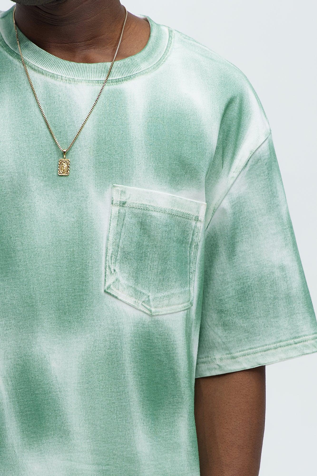 Painter Tinted Short Sleeve Tee - Green/combo Product Image