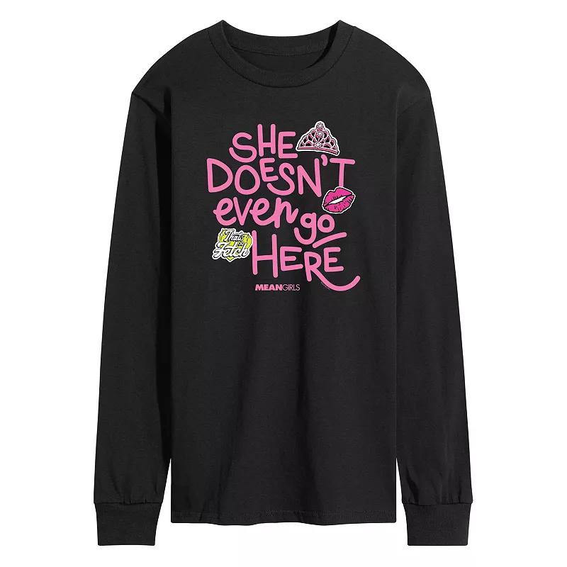 Men's Mean Girls She Doesn't Even Go Here Long Sleeve Graphic Tee,  Product Image