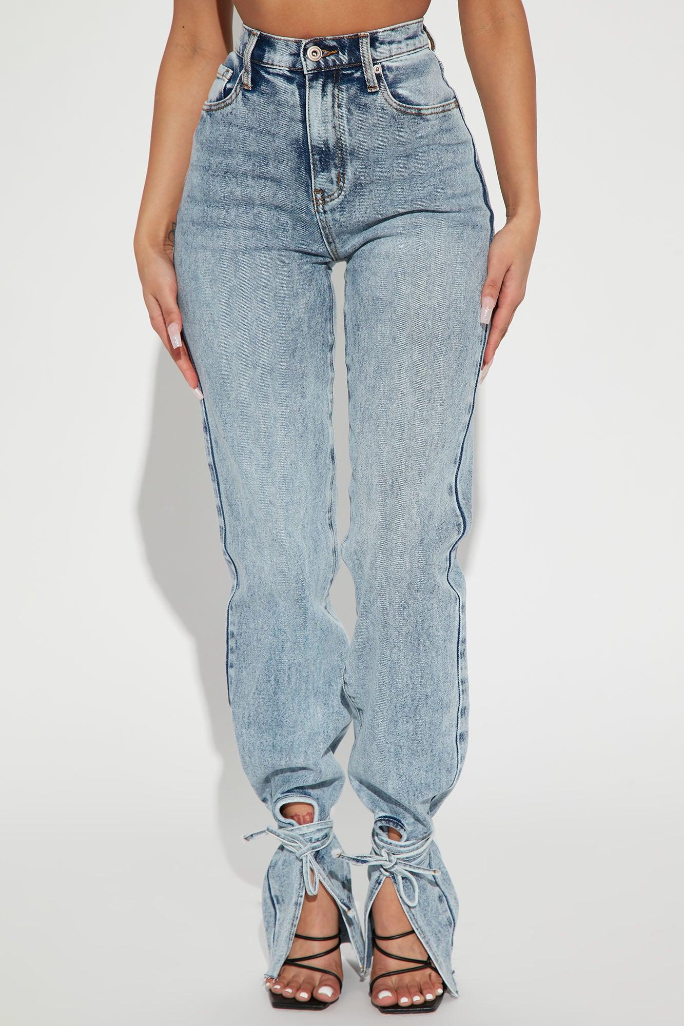 Tall All Tied Up Straight Leg Jeans - Medium Wash Product Image