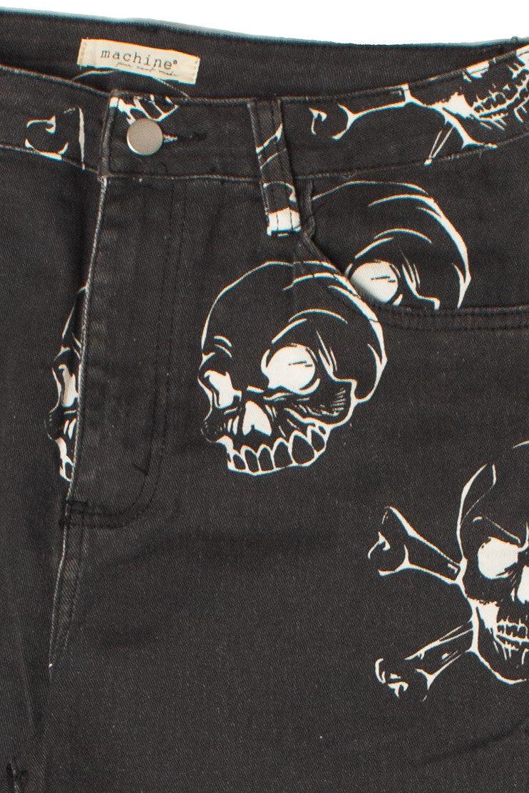 Skull Print Flare Jeans Product Image