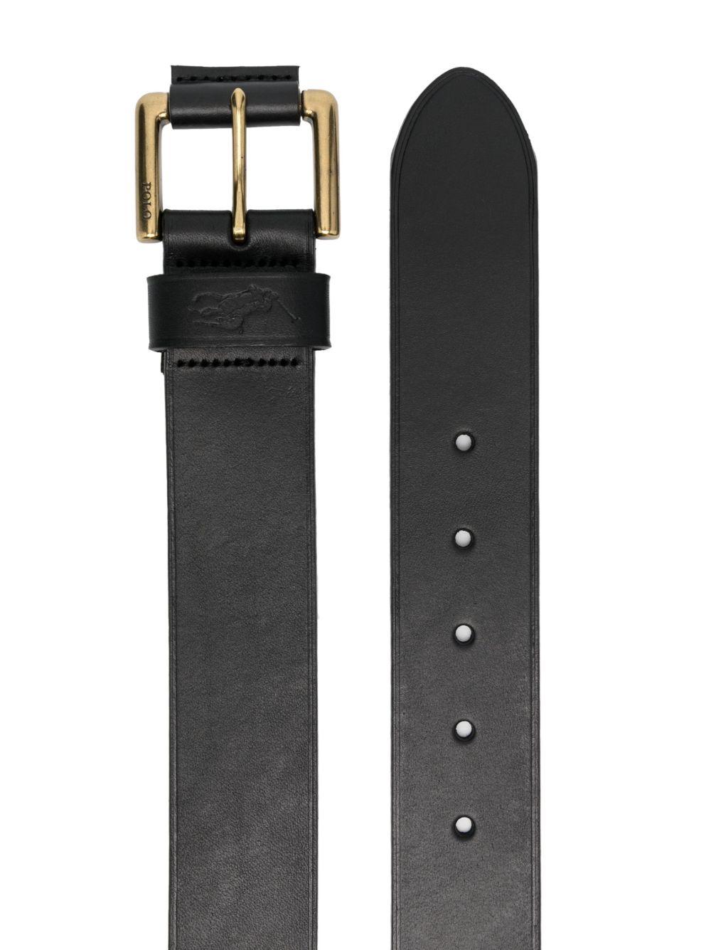 embossed-logo leather belt Product Image