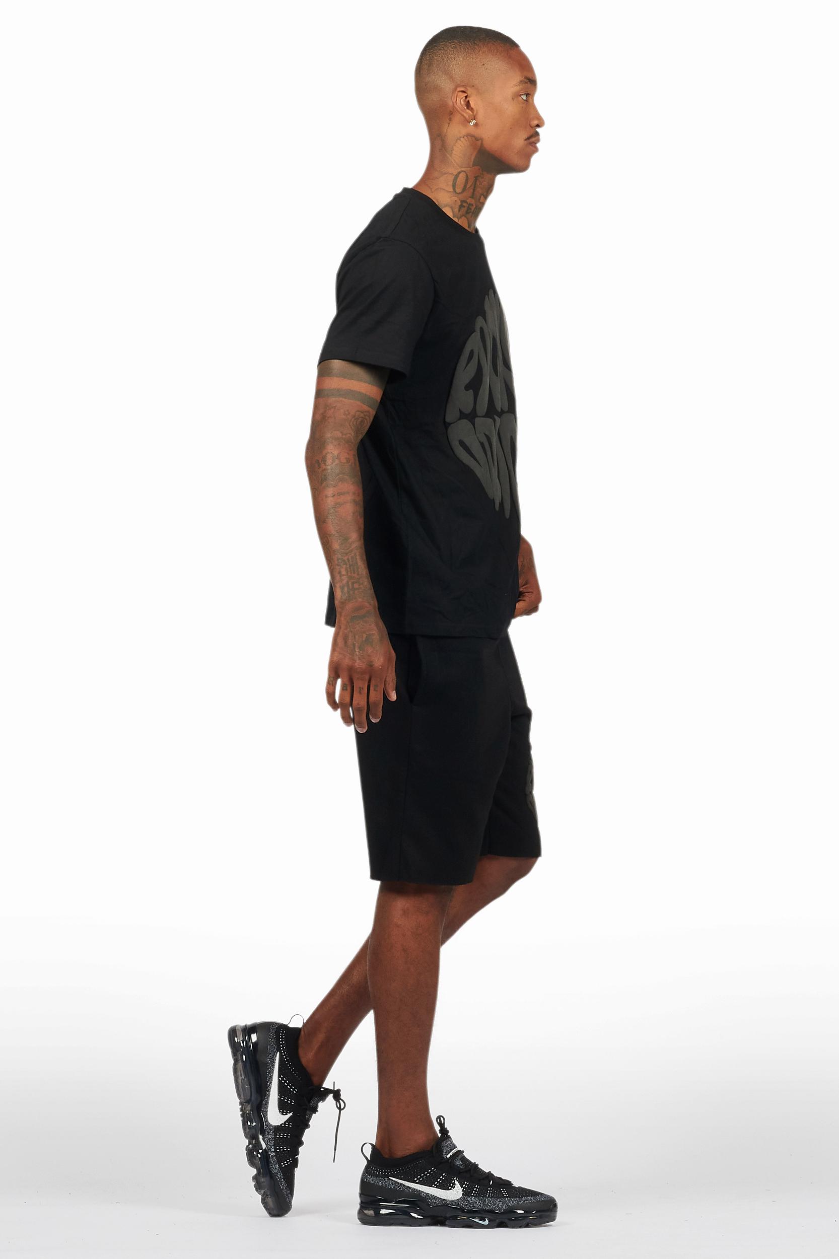 Thierry Black/Black T-Shirt/Short Set Male Product Image