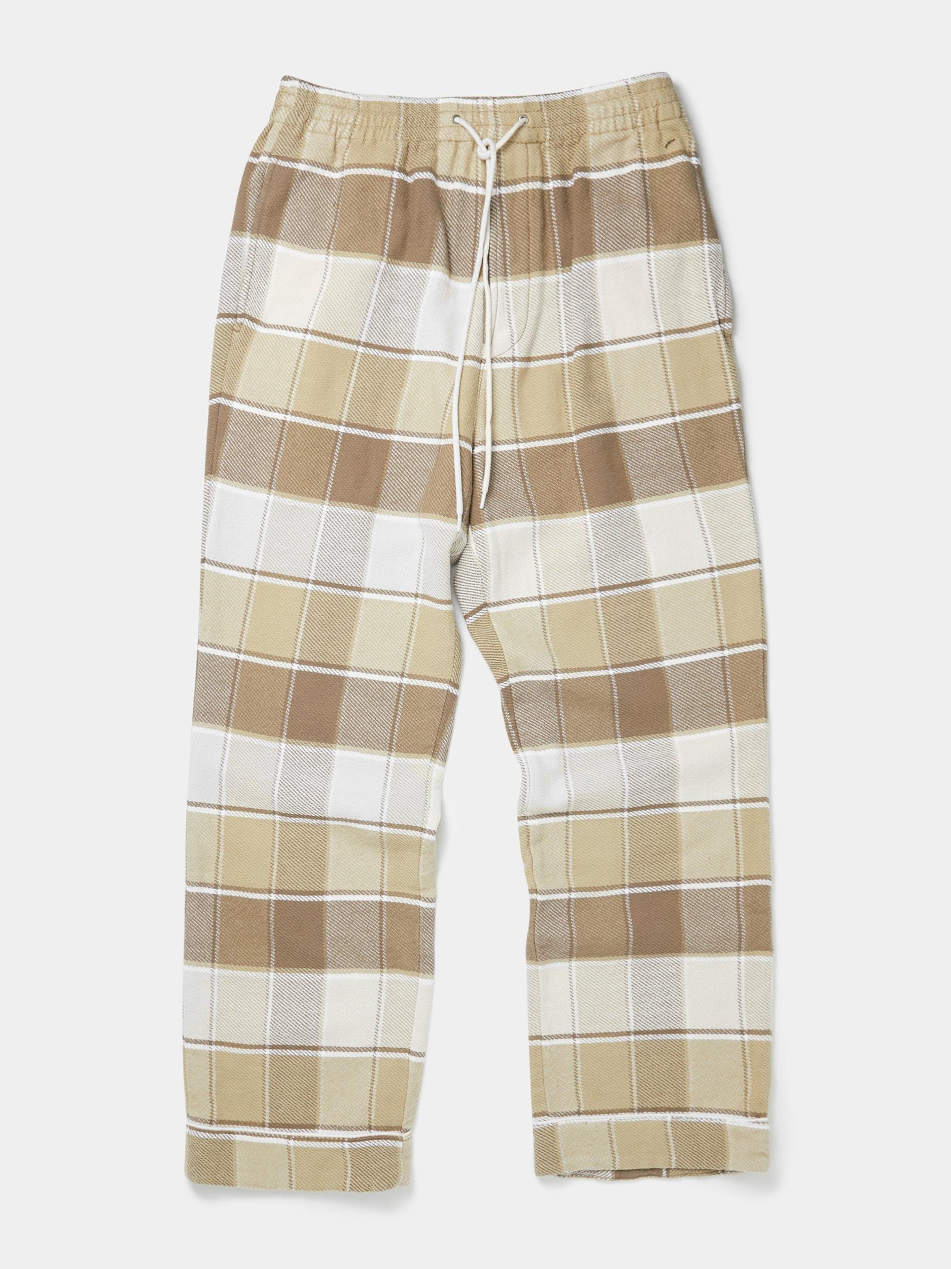 Checkered Pajama Pants (Beige) Product Image