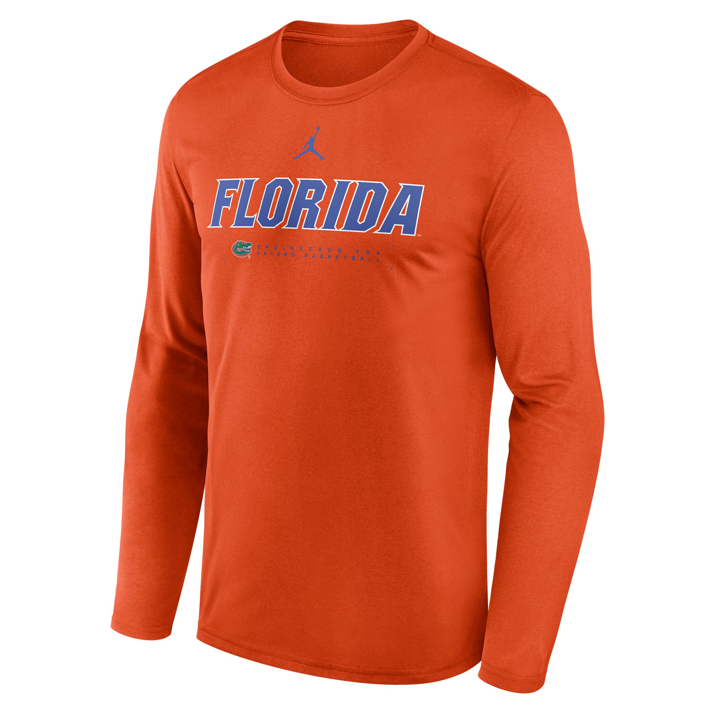 Mens Florida Courtside Basketball Shootaround Legend Jordan Brand Dri-FIT College Long-Sleeve T-Shirt | 0JTJ89MUFN-NK9 Product Image