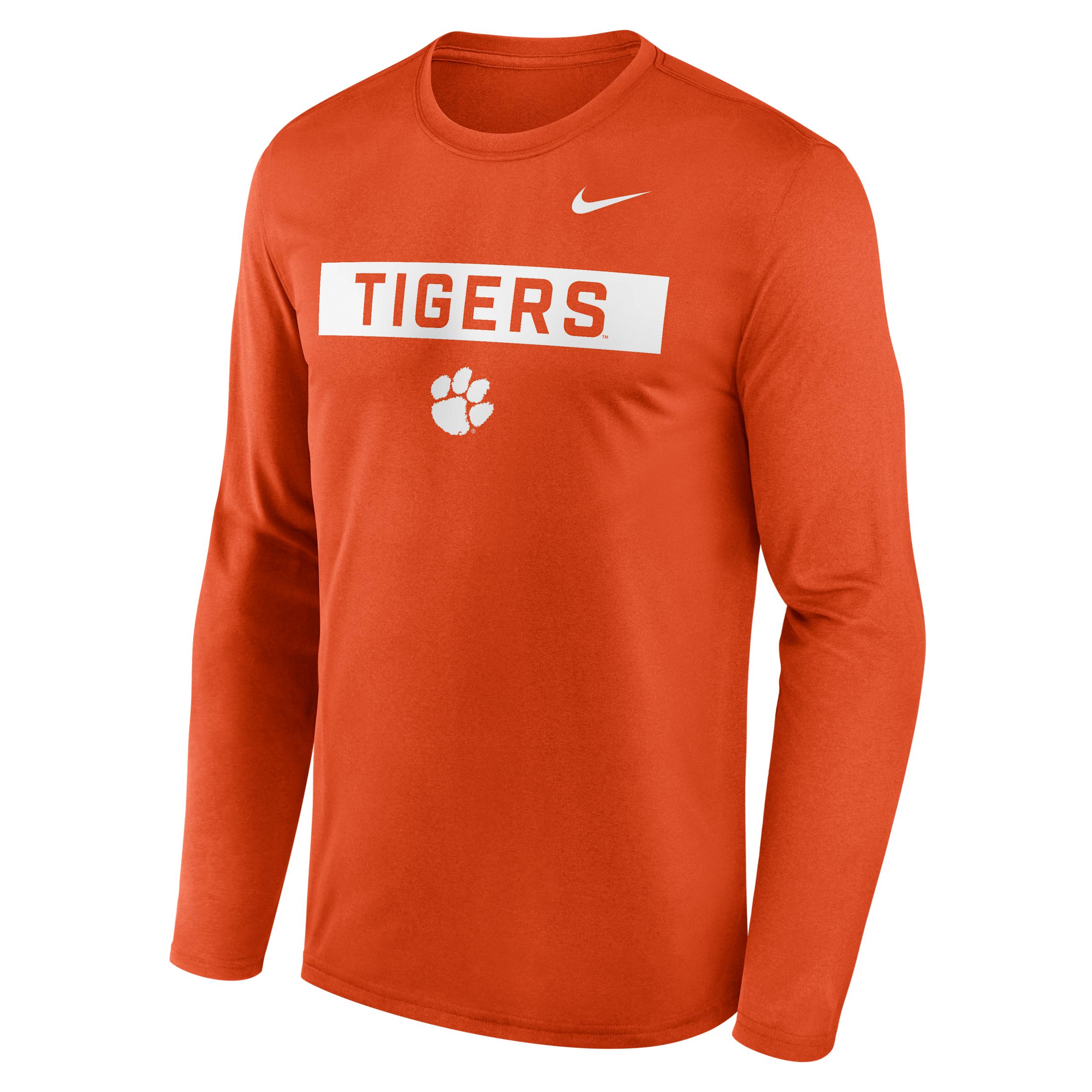 Clemson Primetime Legend 2-Hit Nike Mens Dri-FIT College Long-Sleeve T-Shirt | NKGT89MCLN-6TH Product Image