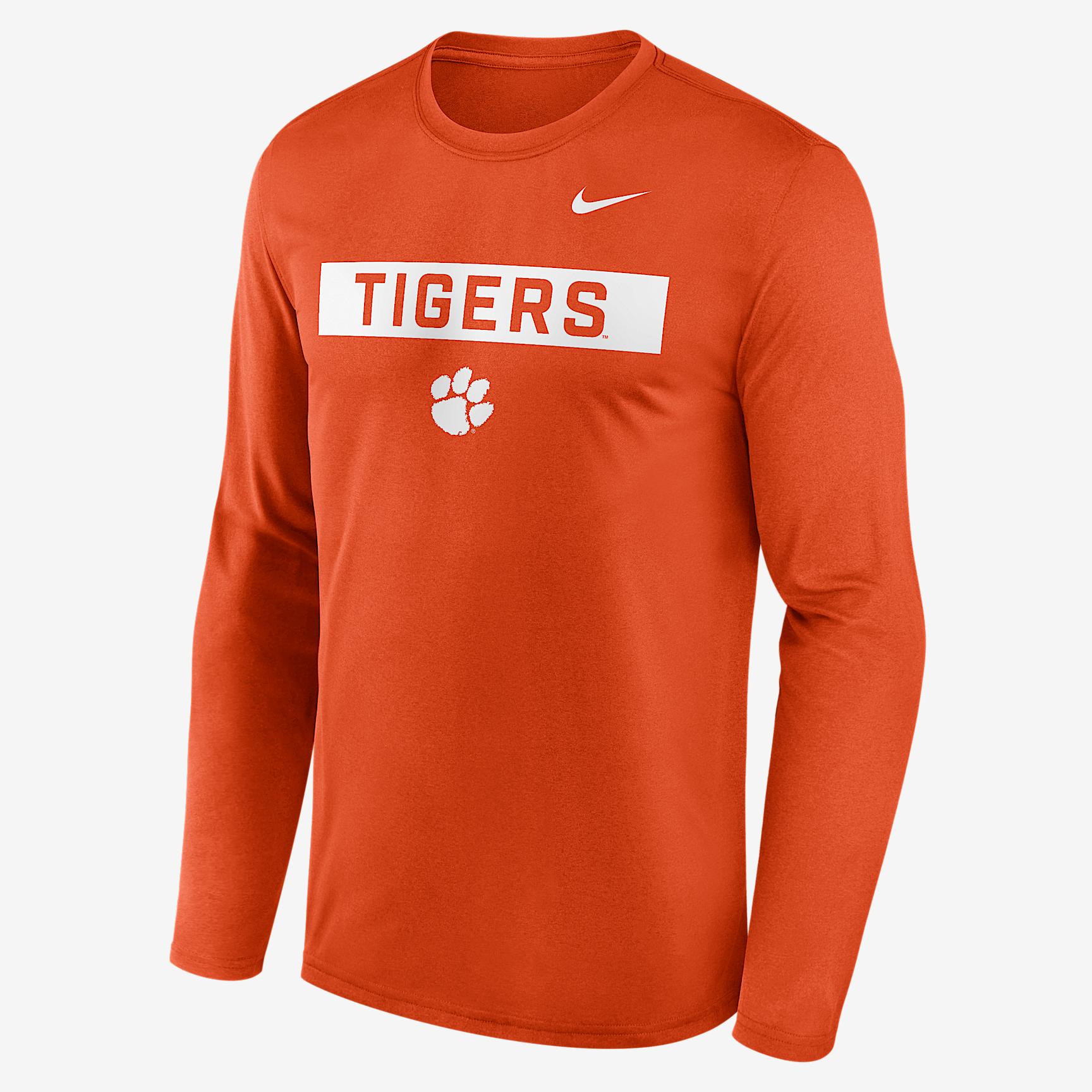 Clemson Primetime Legend 2-Hit Nike Mens Dri-FIT College Long-Sleeve T-Shirt | NKGT89MCLN-6TH Product Image