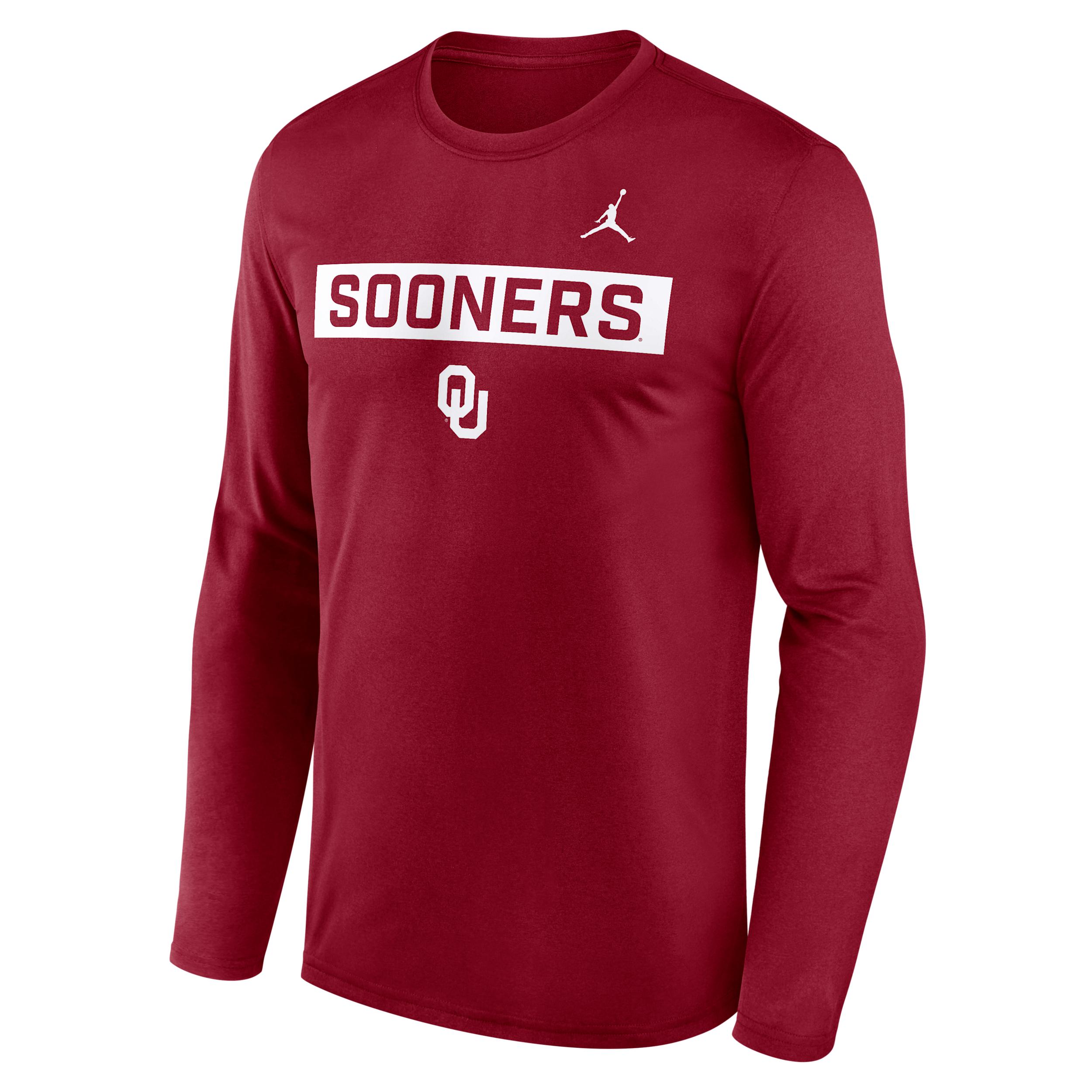 Mens Oklahoma Primetime Legend 2-Hit Jordan Brand Dri-FIT College Long-Sleeve T-Shirt | NJGT69WOKN-6TH Product Image