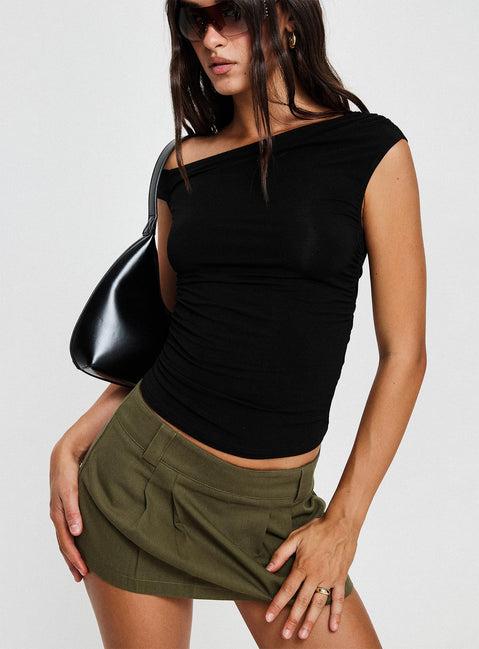 Leon Cargo Mini Skirt Olive Product Image