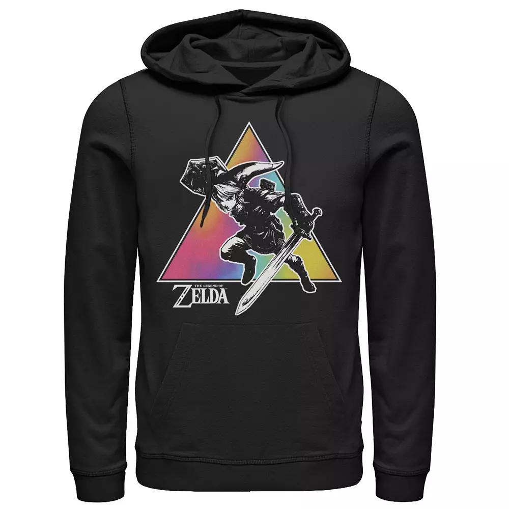 Men's Zelda Link Tie Dye Triangle Portrait Hoodie,  Product Image