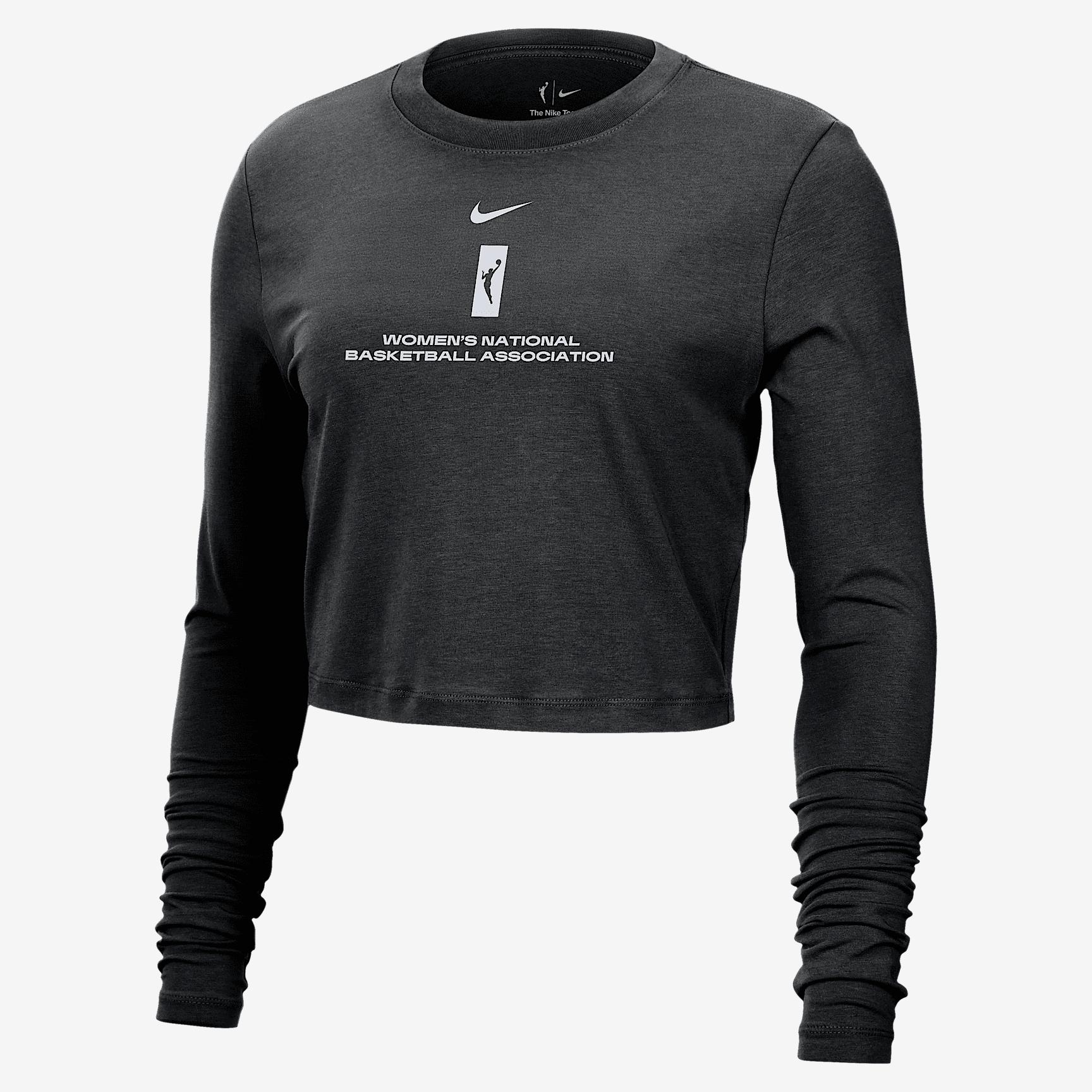 Team 13 Nike Womens WNBA Cropped Long-Sleeve T-Shirt | HQ0189-010 Product Image