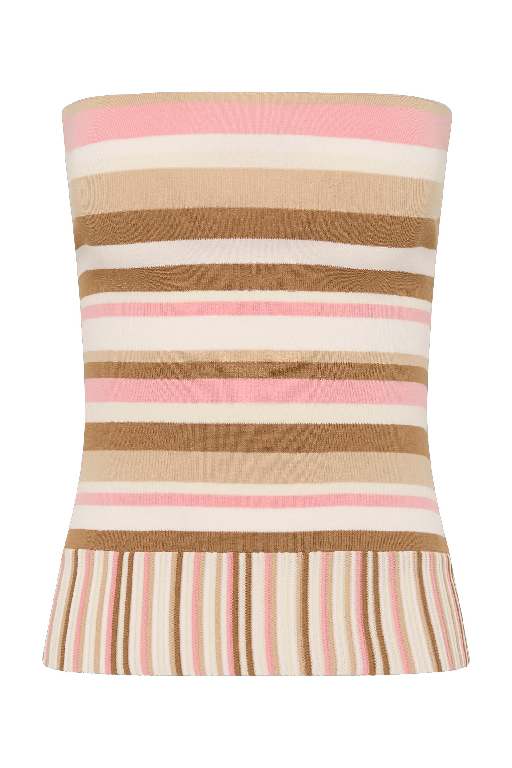 Citara Strapless Top Puce Sepia Stripe - Final Sale Product Image