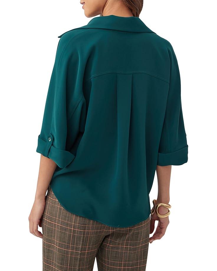 3/4 Ruffled V-Neck Top Product Image