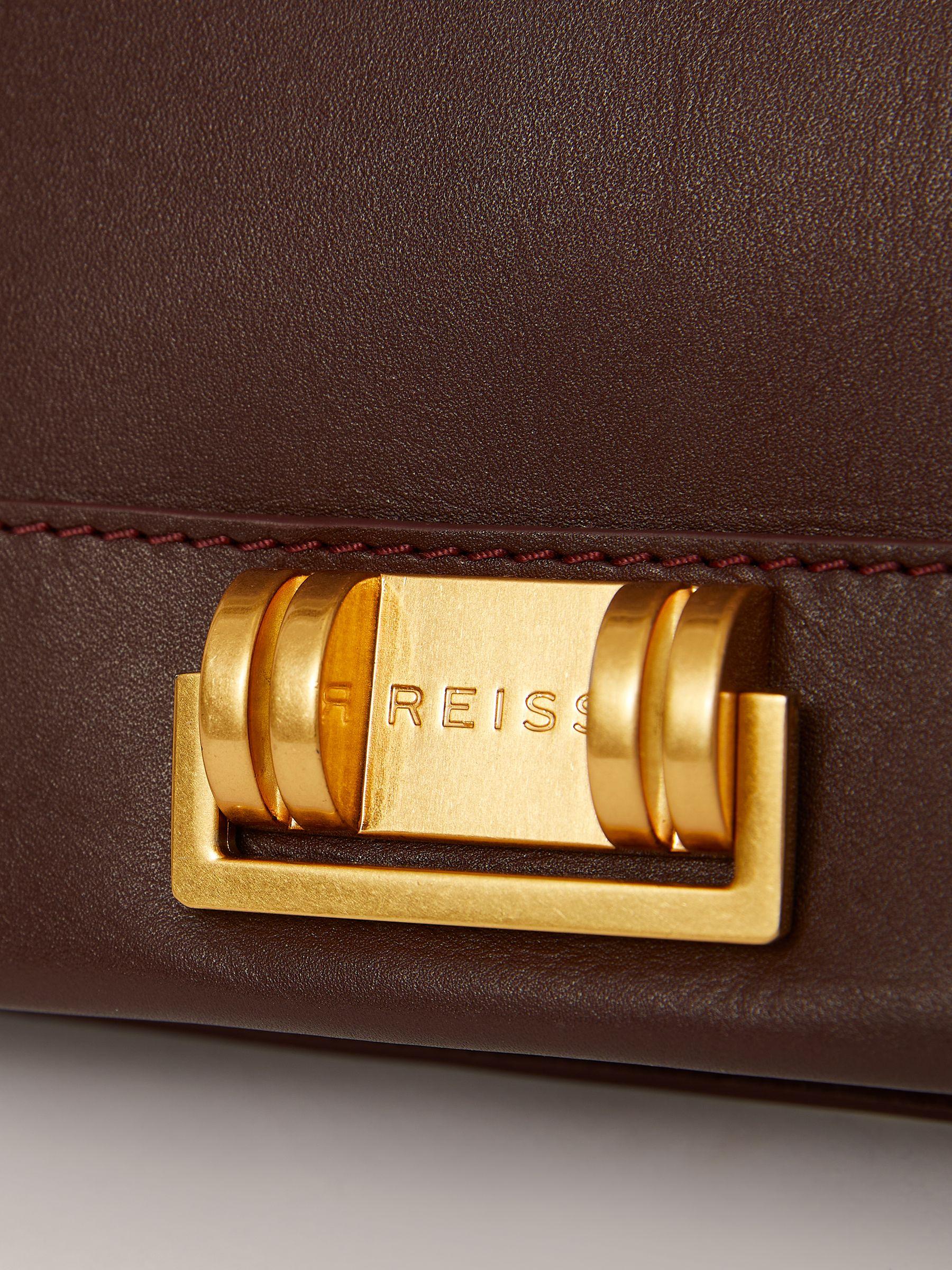 Leather Suede Shoulder Bag in Oxblood Product Image