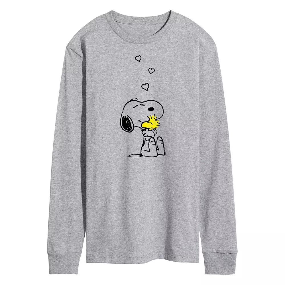 Men's Peanuts Hugs And Love Long Sleeve Graphic Tee,  Product Image