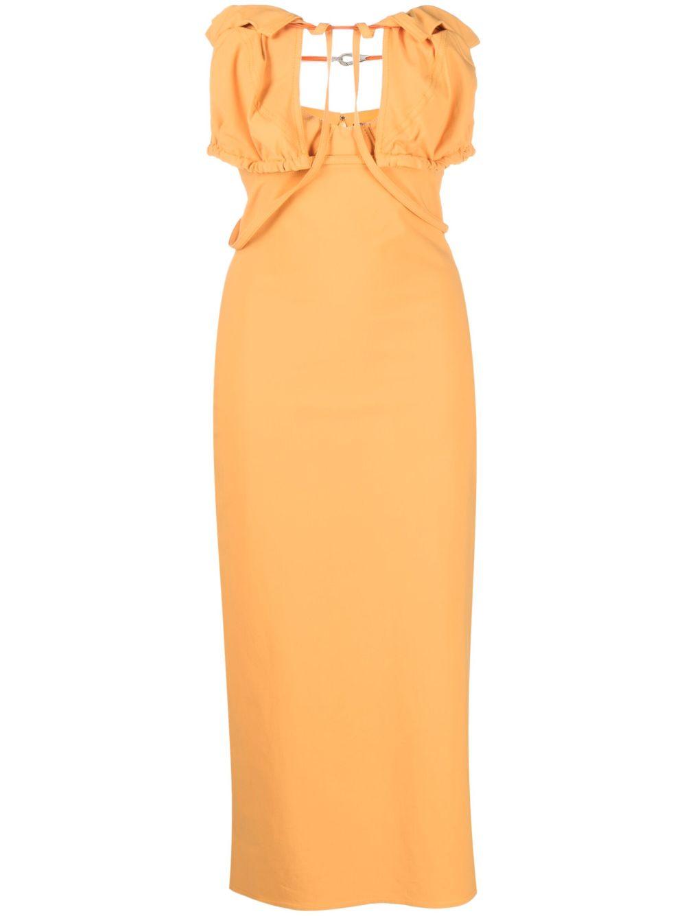 Orange Le Raphia 'La Robe Bikini' Midi Dress Product Image