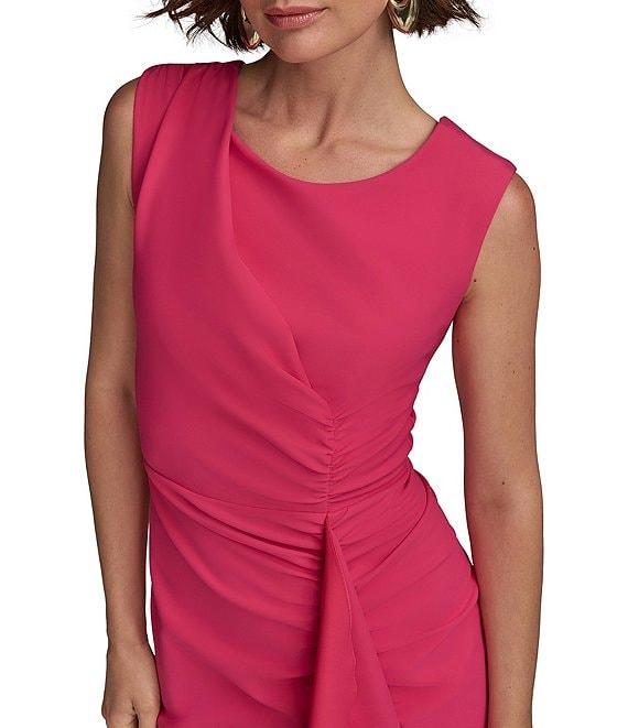 Donna Karan Boat Neck Ruffle Front Sheath Dress Product Image