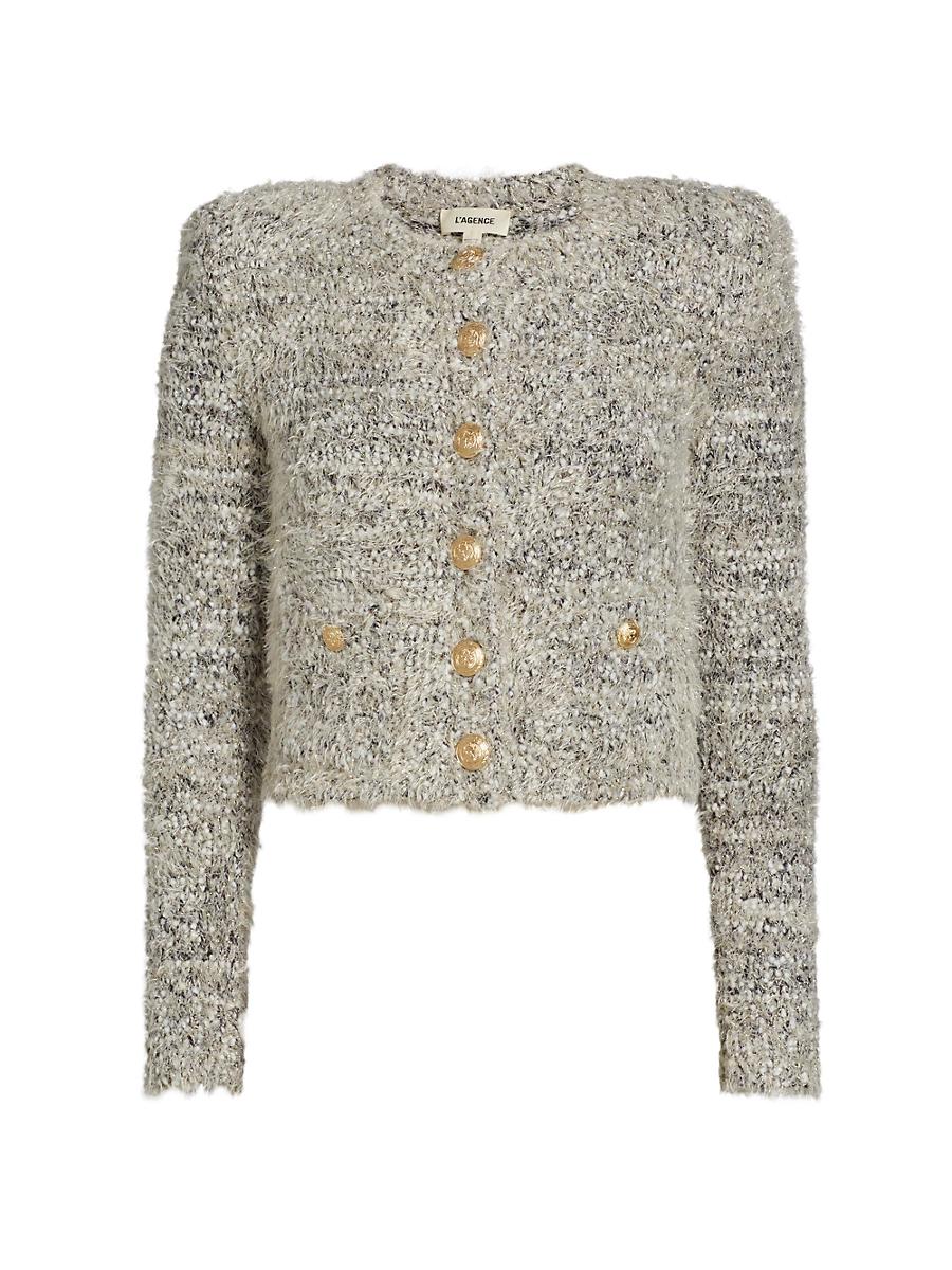 Womens Una Tweed Knit Cardigan Product Image
