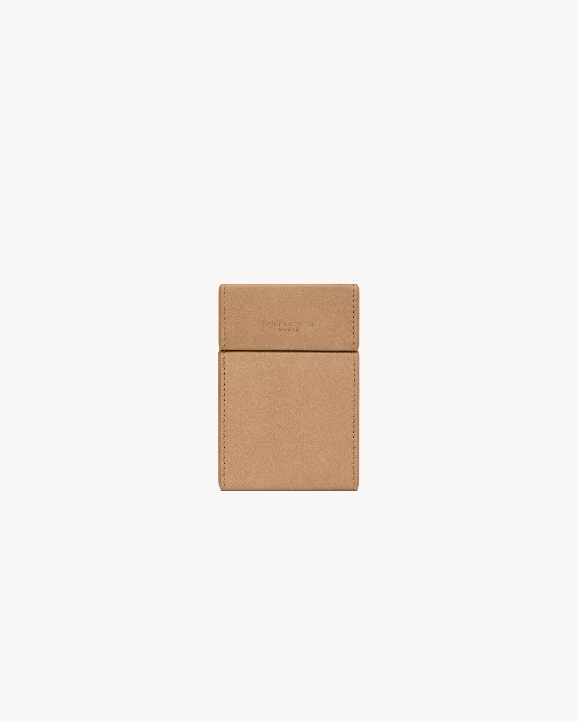 SAINT LAURENT PARIS cigarette box in vegetable-tanned leather Product Image