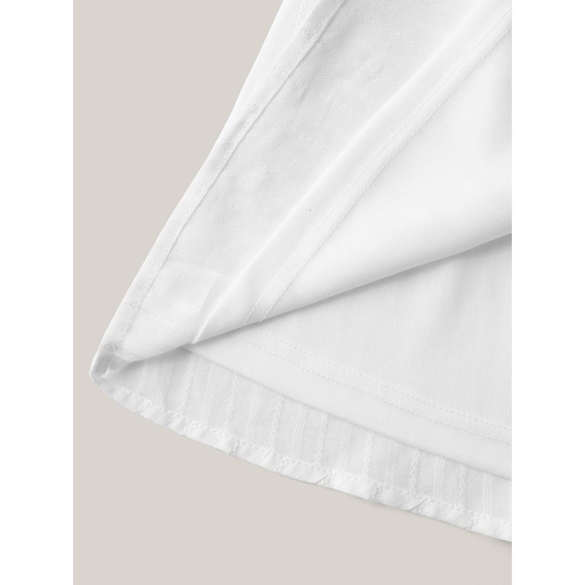 Plus Size Opticwhite Textured Pleated Bodice Plain Blouse Women Elbow-length sleeve Round Neck Everyday-Elegant Blouses BloomChic 22-24/3X Product Image