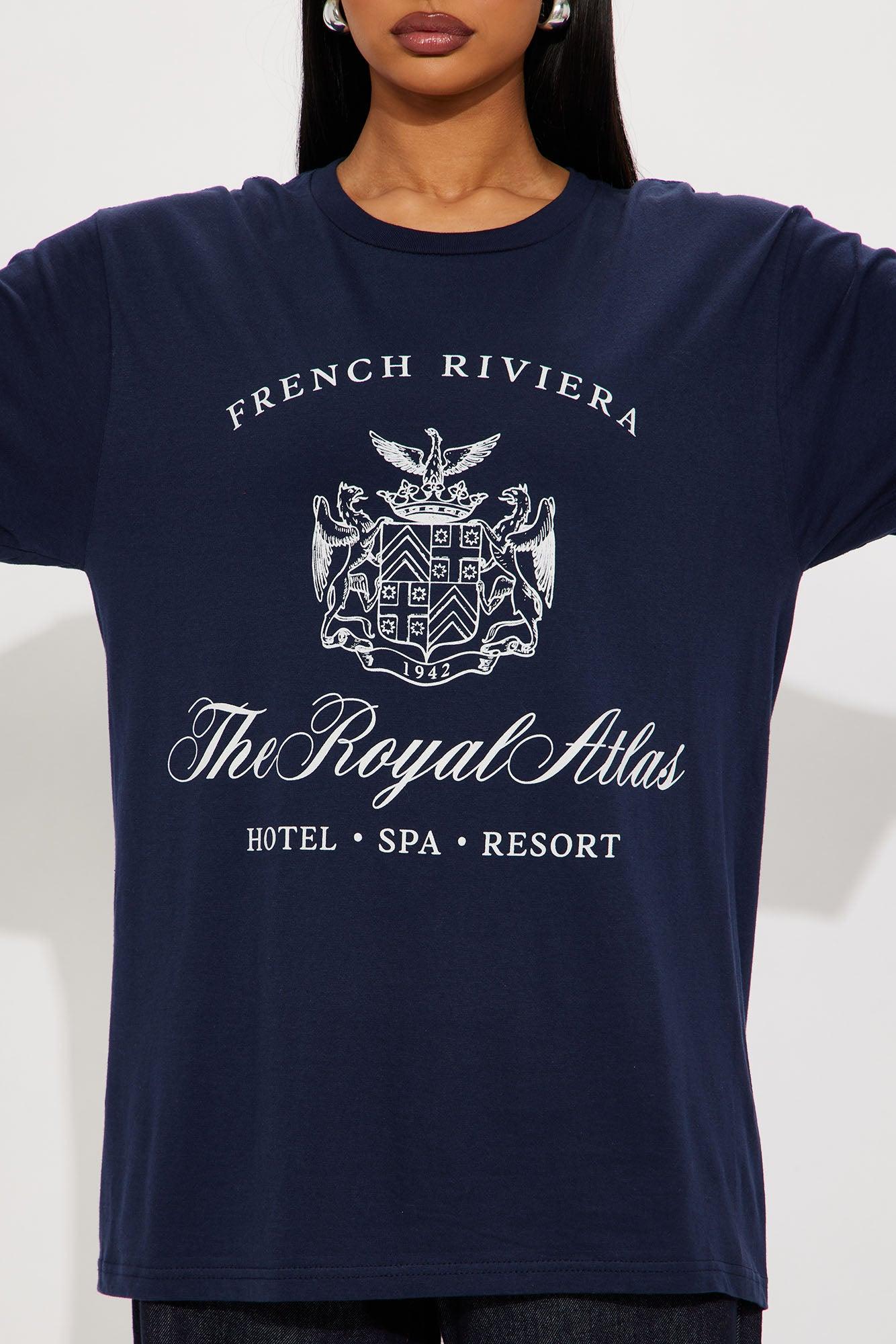 French Riveria Oversized Tee - Navy Product Image