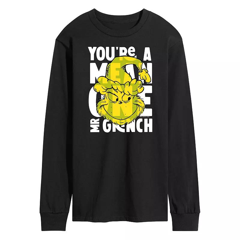 Men's Dr. Seuss Grinch You're A Mean One Long Sleeve Tee,  Product Image