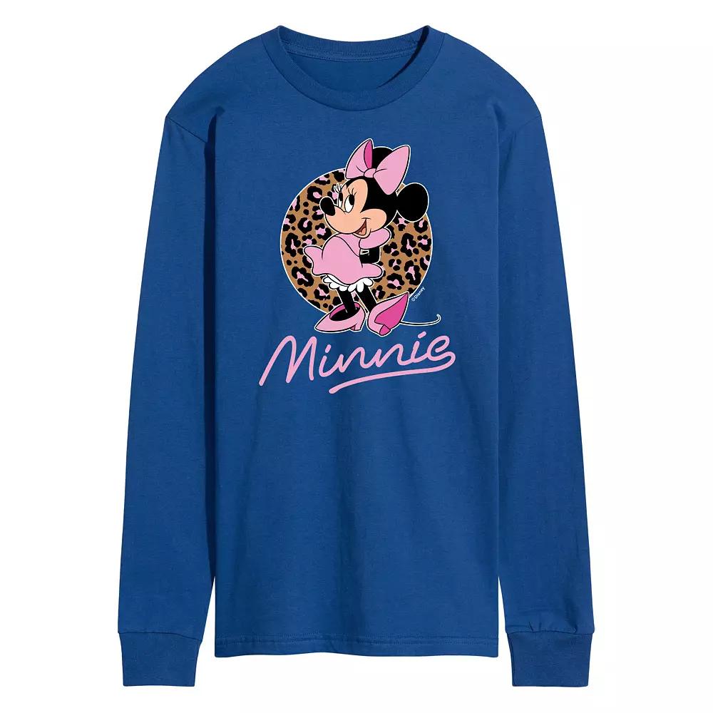 Disney's Minnie Mouse Men's Leopard Long Sleeve Graphic Tee,  Product Image