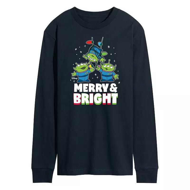 Disney / Pixar's Toy Story 4 Aliens Men's Merry And Bright Long Sleeve Graphic Tee,  Product Image