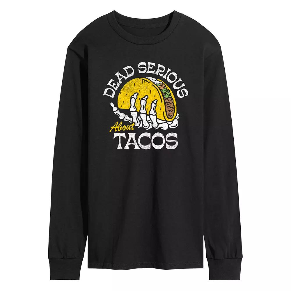 Men's Dead Serious About Tacos Long Sleeve Graphic Tee,  Product Image