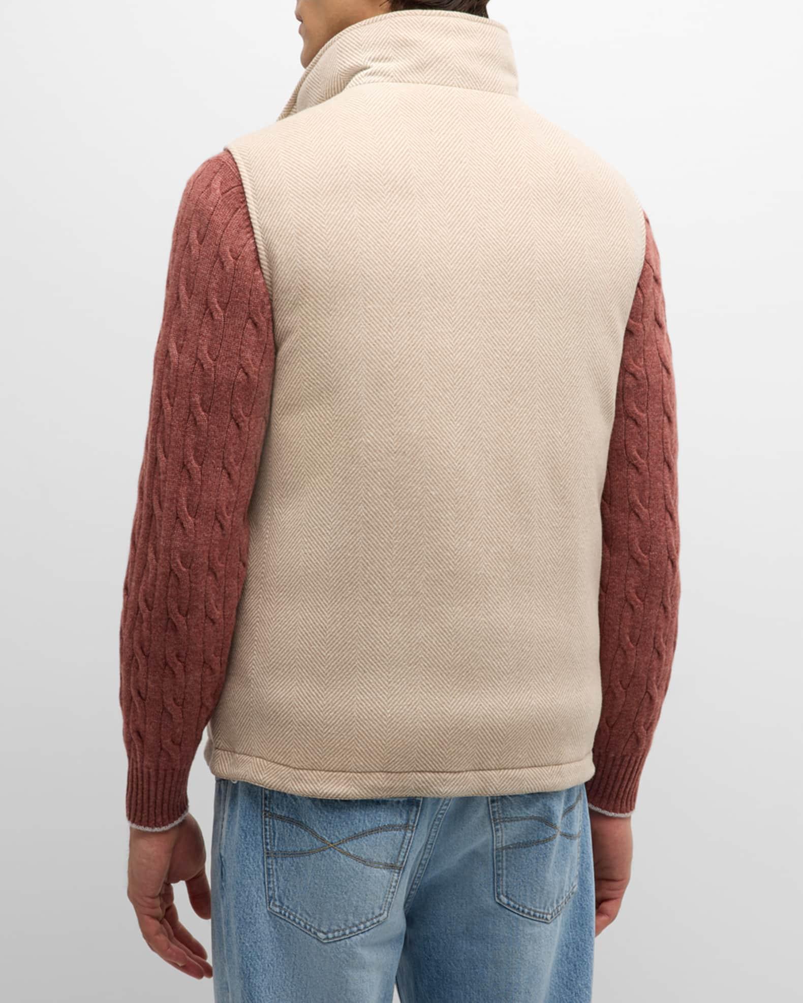 Mens Wool-Cashmere Chevron Full-Zip Vest Product Image