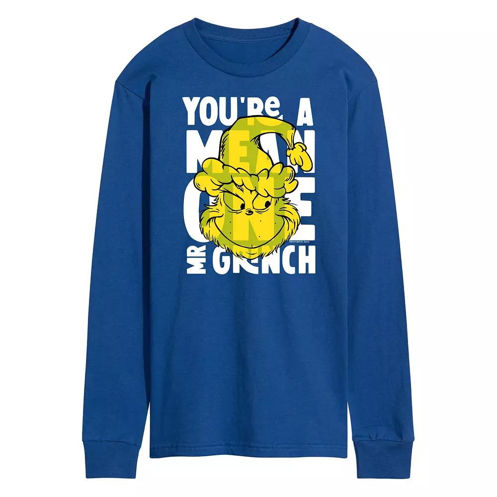 Men's Dr. Seuss Grinch You're A Mean One Long Sleeve Tee,  Product Image