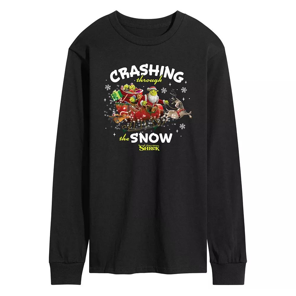 Men's Shrek Crashing Through The Snow Long Sleeve Graphic Tee,  Product Image