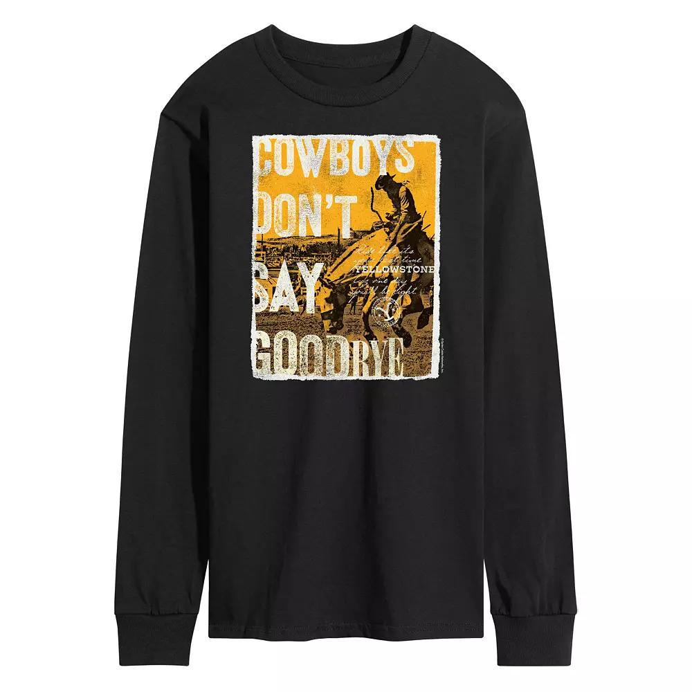 Men's Yellowstone Cowboys Don't Say Goodbye Long Sleeve Graphic Tee,  Product Image