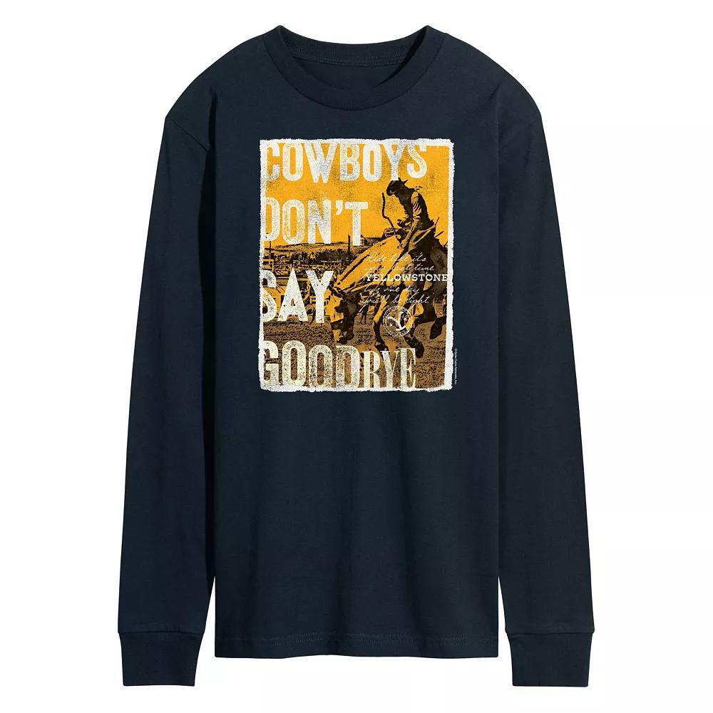 Men's Yellowstone Cowboys Don't Say Goodbye Long Sleeve Graphic Tee,  Product Image